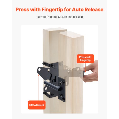 SelfLocking Gate Latch Metal Heavy Duty Automatic Gravity Lever Door