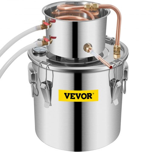 Alcohol Still 3Gal12L Stainless Steel Alcohol Distiller Copper Tube Home