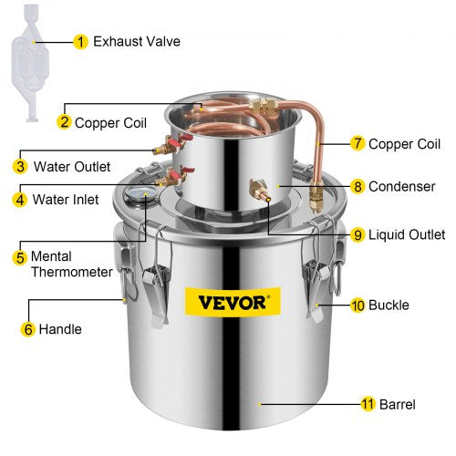 Alcohol Still 96Gal38L Alcohol Distiller with Circulating Pump Alcohol