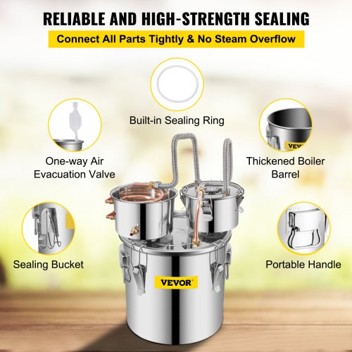 Moonshine Still Stainless Steel Water Alcohol Distiller Copper Tube