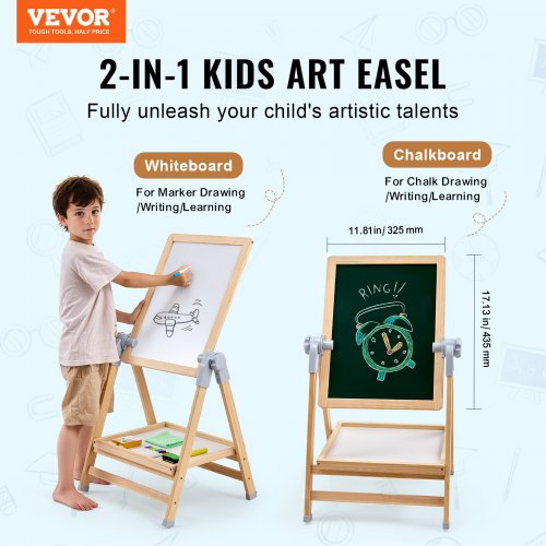 Art Easel for Kids 2in1 Wooden DoubleSided Kids Art Easel with Magnetic