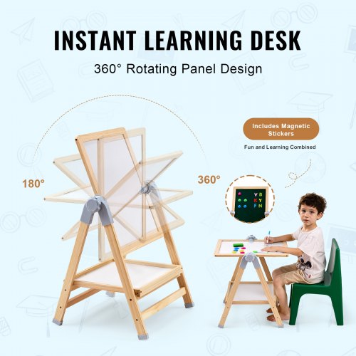 Art Easel for Kids 2in1 Wooden DoubleSided Kids Art Easel with Magnetic