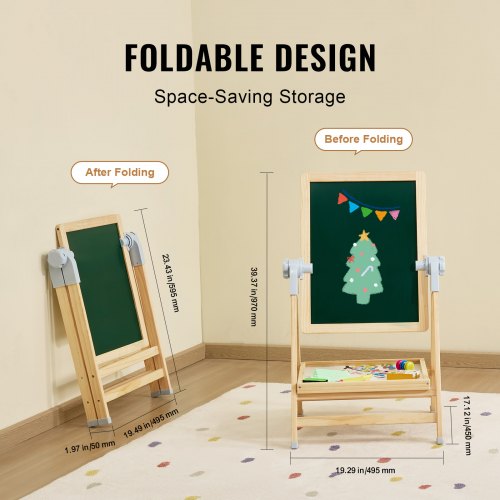Art Easel for Kids 2in1 Wooden DoubleSided Kids Art Easel with Magnetic