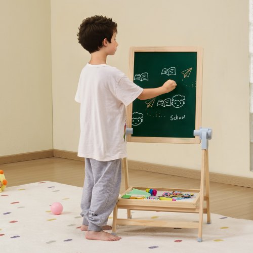 Art Easel for Kids 2in1 Wooden DoubleSided Kids Art Easel with Magnetic