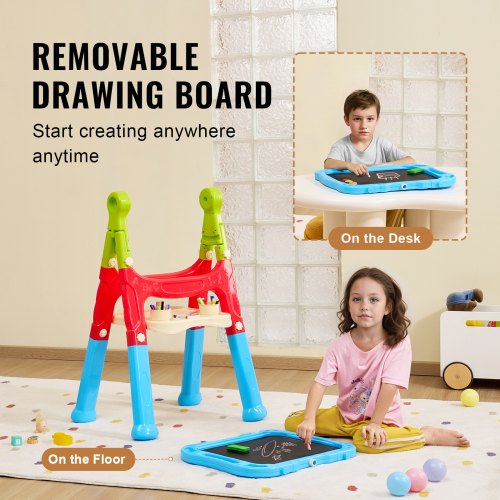 2in1 Kids Art Easel DoubleSided Magnetic Whiteboard Chalkboard Rotating –
