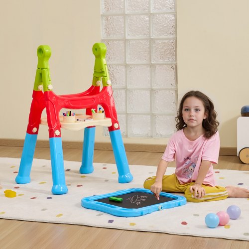 2in1 Kids Art Easel DoubleSided Magnetic Whiteboard Chalkboard Rotating –