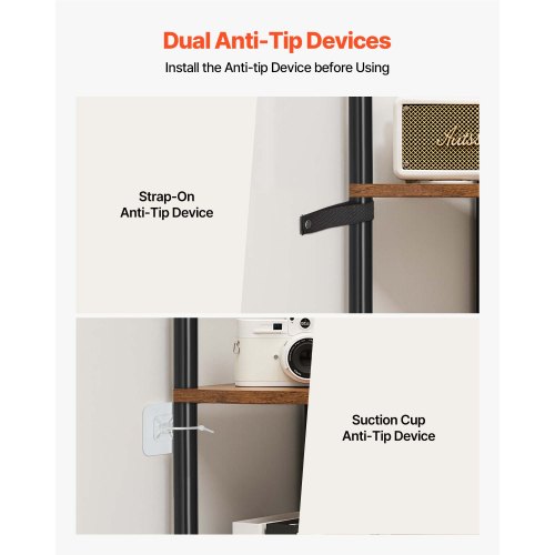 5 Tier Corner Shelf with LED Light 654 Tall Corner Bookshelf with Storage