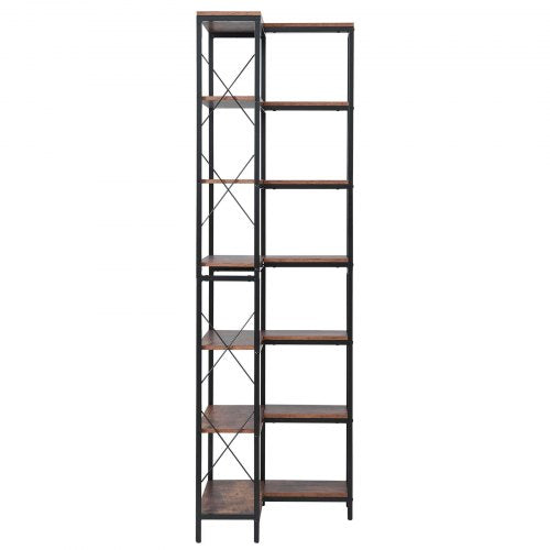 7 Tier Corner Bookshelf 79 Tall Corner Bookcase with Heavy Duty Metal
