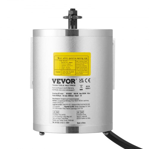 1800W Electric Brushless Dc Motor Kit 48V 4500Rpm With Upgraded Speed