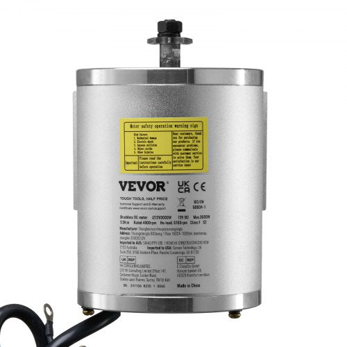 3000W Electric Brushless DC Motor Kit – 72V 4900rpm Motor with Upgraded