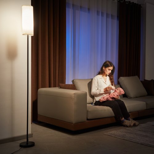Dimmable Floor Lamp Stepless Adjustable Colors Modern Standing Lamp with Remote