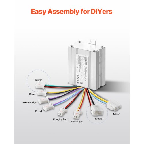 450W Electric Brushed Dc Motor Kit 36V 3000Rpm With Upgraded Speed Controller