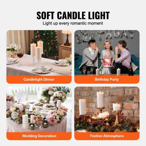 3 Pack White Unscented Pillar Candles 65 Hours Long Burning Pillar Candle