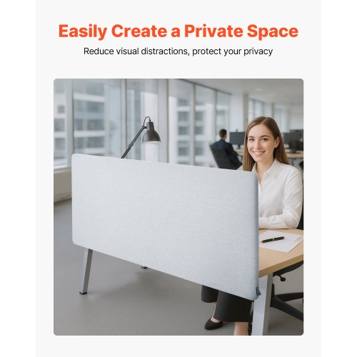 Desk Divider Privacy Panel 60 x 24 Clampon Office Desk Partition PET