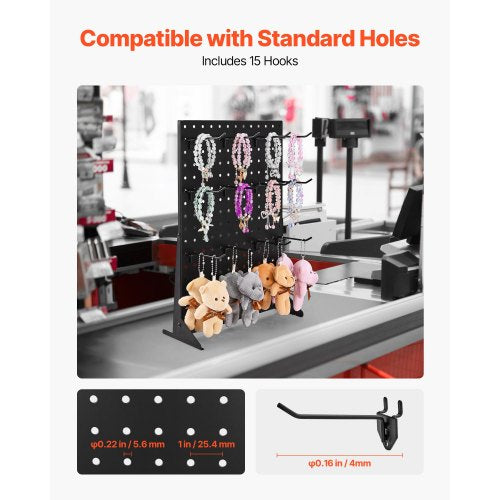 Pegboard Display Stand 17 x 13 Inch Tabletop Pegboard Display Stand with 15