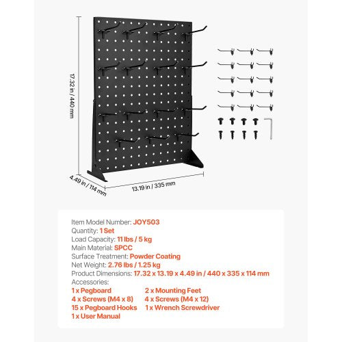Pegboard Display Stand 17 x 13 Inch Tabletop Pegboard Display Stand with 15