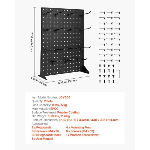 Pegboard Display Stand 17 x 13 Inch Tabletop Pegboard Display Stand with 30