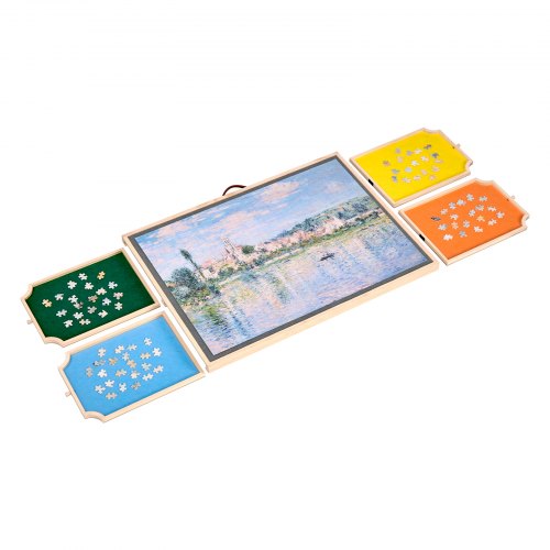 1000 Piece Rotating Puzzle Board with 4 Colorful Felt Drawers and Cover
