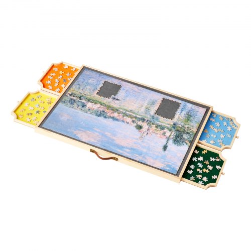 1000 Piece Rotating Puzzle Board with 4 Colorful Felt Drawers and Cover
