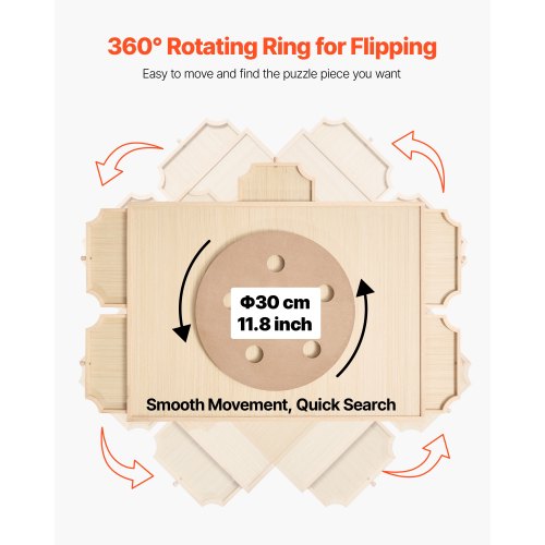 1000 Piece Rotating Puzzle Board with 5 Drawers and Cover 29x21 in Portable