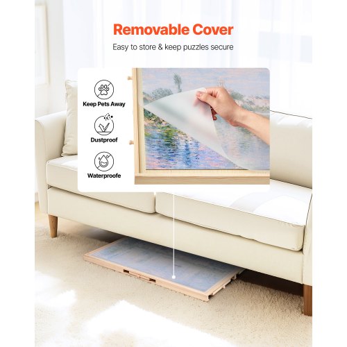 1000 Piece Rotating Puzzle Board with 5 Drawers and Cover 29x21 in Portable