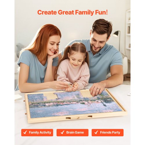 1000 Piece Rotating Puzzle Board with 5 Drawers and Cover 29x21 in Portable
