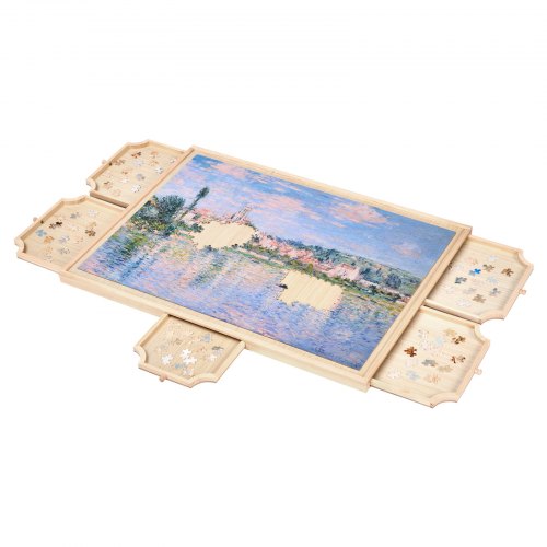1000 Piece Rotating Puzzle Board with 5 Drawers and Cover 29x21 in Portable