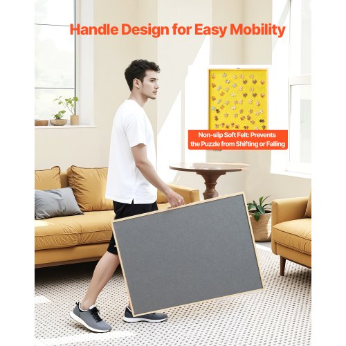 1500 Piece Rotating Puzzle Board with 4 Colorful Felt Drawers and Cover