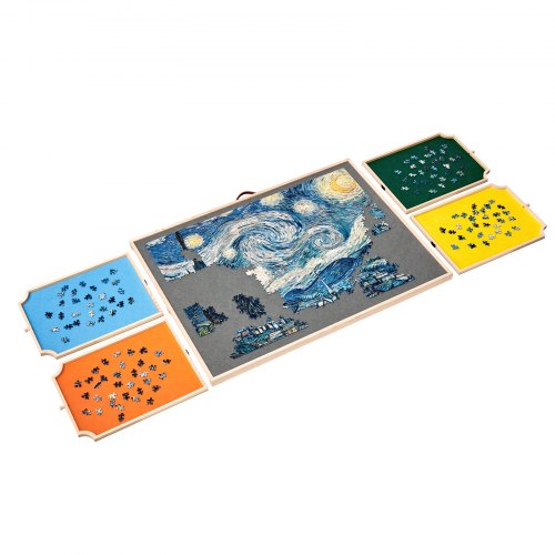 1500 Piece Rotating Puzzle Board with 4 Colorful Felt Drawers and Cover