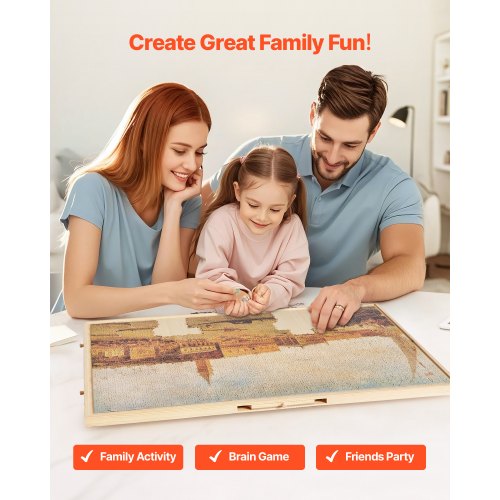 2000 Piece Rotating Puzzle Board with 5 Drawers and Cover 40x29 in Portable