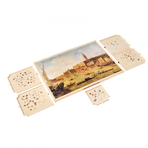 2000 Piece Rotating Puzzle Board with 5 Drawers and Cover 40x29 in Portable
