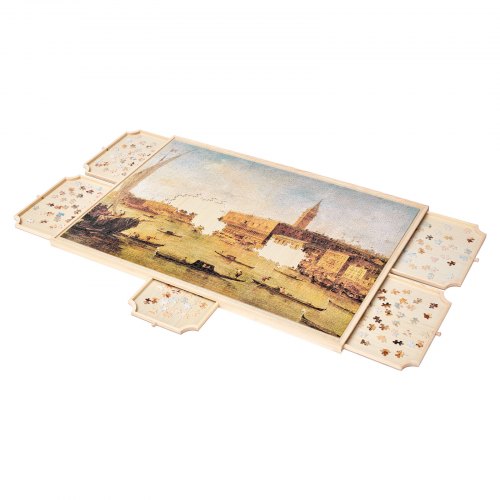 2000 Piece Rotating Puzzle Board with 5 Drawers and Cover 40x29 in Portable