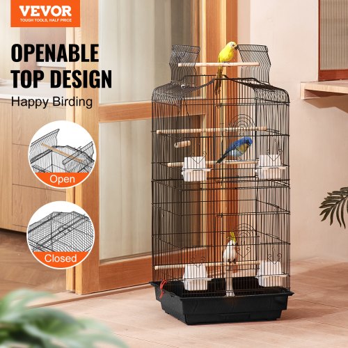 41inch Open Top Large Parrot Bird Cage Hanging Bird Cage for Parakeets