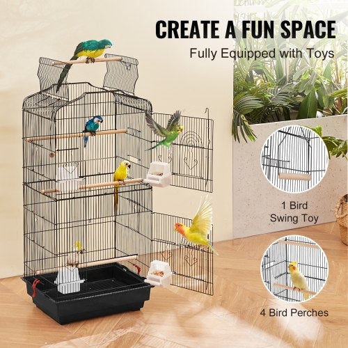 41inch Open Top Large Parrot Bird Cage Hanging Bird Cage for Parakeets