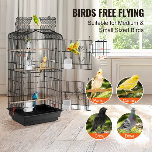 41inch Open Top Large Parrot Bird Cage Hanging Bird Cage for Parakeets