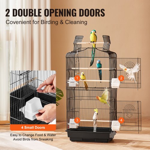 41inch Open Top Large Parrot Bird Cage Hanging Bird Cage for Parakeets