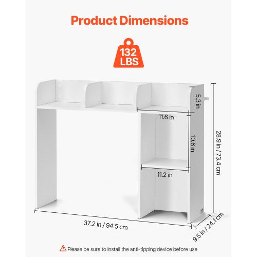 Desktop Bookshelf 2Tier Desktop Storage Organizer 37.2 x 9.5 x 28.9