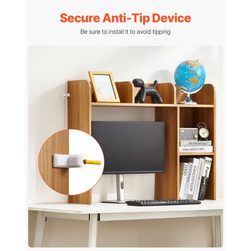 Desktop Bookshelf 2Tier Wood Desktop Storage Organizer 372 x 95 x