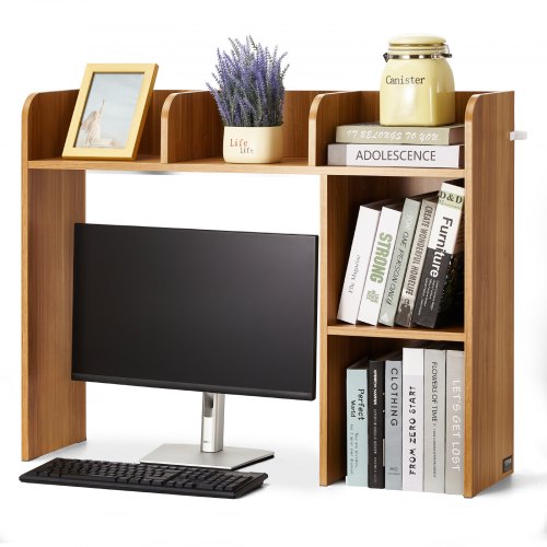 Desktop Bookshelf 2Tier Wood Desktop Storage Organizer 372 x 95 x