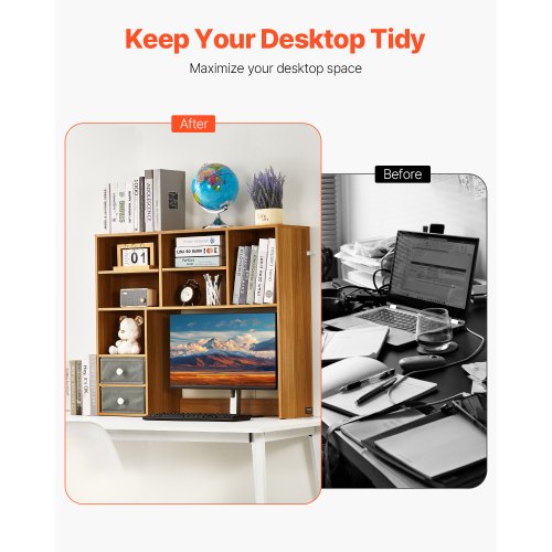Desktop Bookshelf 3Tier Wood Desktop Storage Organizer 37 x 10 x 311