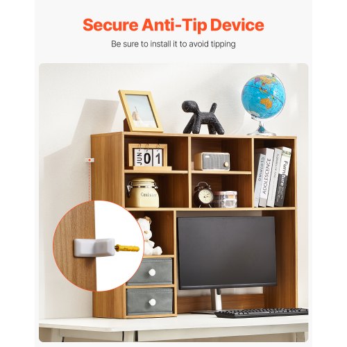 Desktop Bookshelf 3Tier Wood Desktop Storage Organizer 37 x 10 x 311