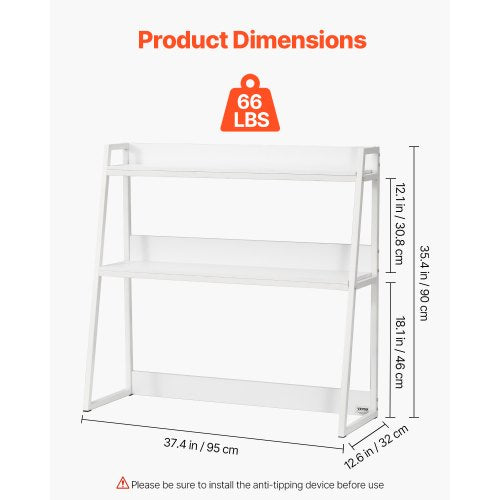 Desktop Bookshelf 2Tier Desktop Storage Organizer 37.4 x 12.6 x 35.4