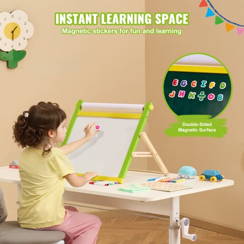 Tabletop Art Easel for Kids 3in1 Wooden DoubleSided Kids Art Easel