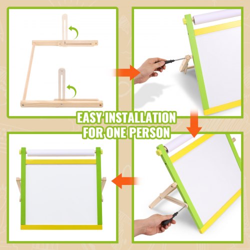 Tabletop Art Easel for Kids 3in1 Wooden DoubleSided Kids Art Easel