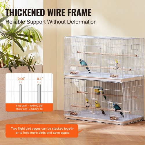 30inch Flight Bird Cage Stackable Bird Cage for Small Parrots Canaries