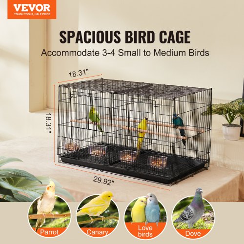 30inch Flight Bird Cage Stackable Divided Small Parakeet Cage for Parrots