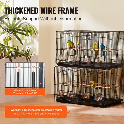 30inch Flight Bird Cage Stackable Divided Small Parakeet Cage for Parrots