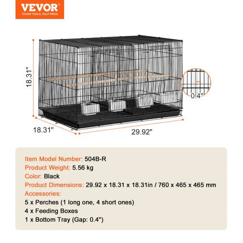 30inch Flight Bird Cage Stackable Divided Small Parakeet Cage for Parrots