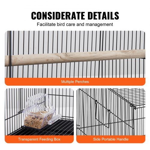 30 inch Bird Cage Metal Large Parakeet Cages for Cockatiels Small Parrot