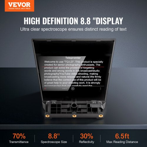 Teleprompter 8 Aluminum Alloy Desktop Prompter with Adjustable
